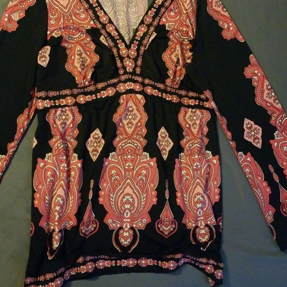 Printed V Neck Tunic